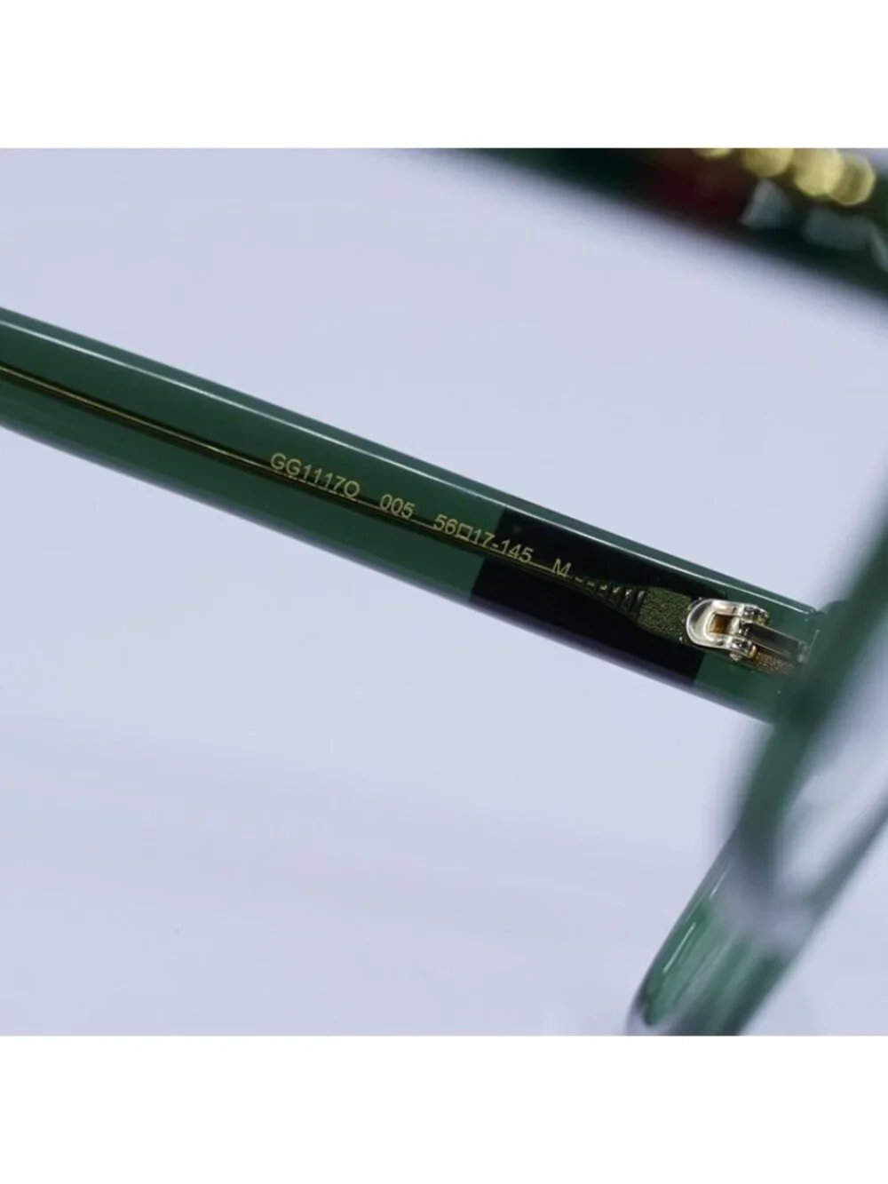 Gucci GG1117O 005 Square Eyeglasses - Transparent Green 56mm